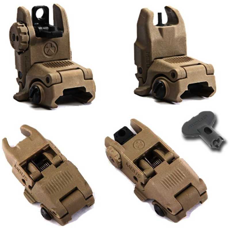 TACCHE DI MIRA ABBATTIBILI MBUS REPLICA MAGPUL 2G - TAN - BIG DRAGON