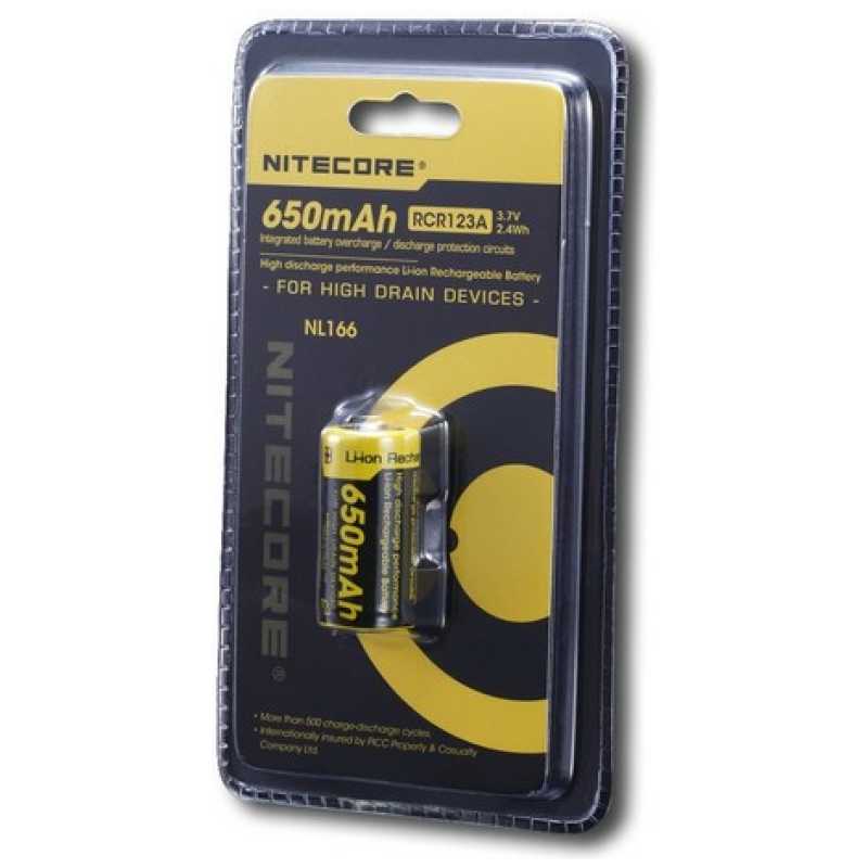 BATTERIA LI-ON  3,7V CR123 RICARICABILE - NITECORE - immagine 2