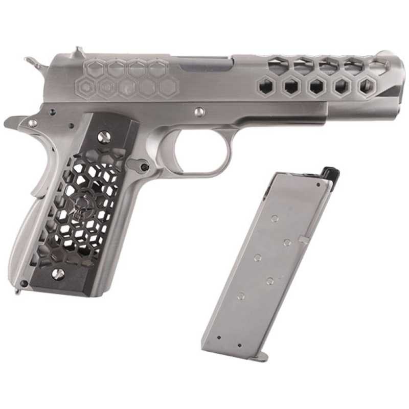 1911 HEX CUT V.3 GBB - SILVER - WE - immagine 3