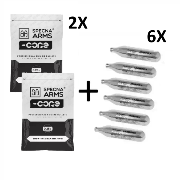 SPECIAL PACK 6X BOMBOLE CO2 +2000 BB - UMAREX + SPECNA ARMS