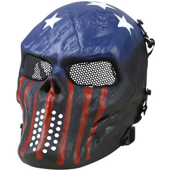 BLOODED SKULL MASK USA - KOMBAT