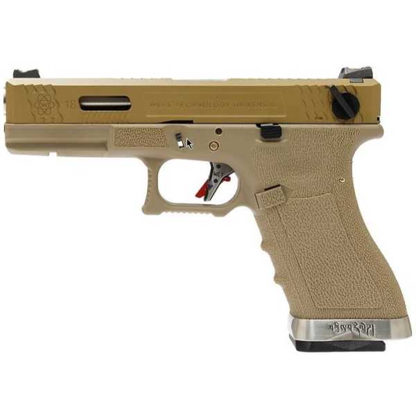 GLOCK 18C V.2 CUSTOM GBB - SILVER / DESERT - WE