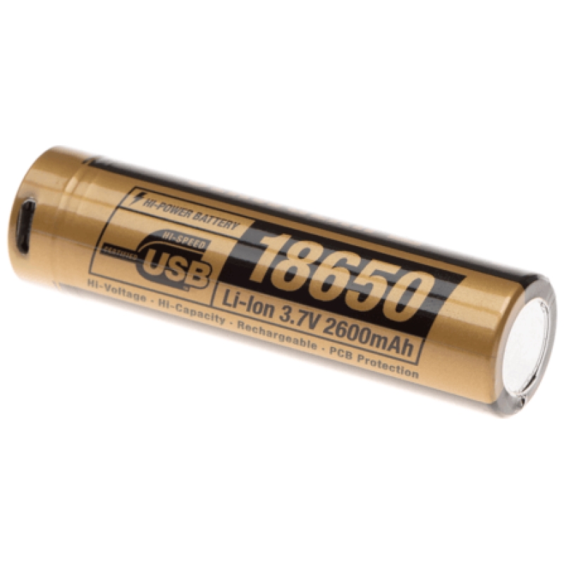 BATTERIA 18650 LI-ON 3,7V 2600MAH MICRO-USB RICARICABILE - CLAW GEAR