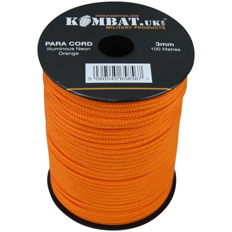 BOBINA PARACORD 100 METRI - NEON ORANGE - KOMBAT