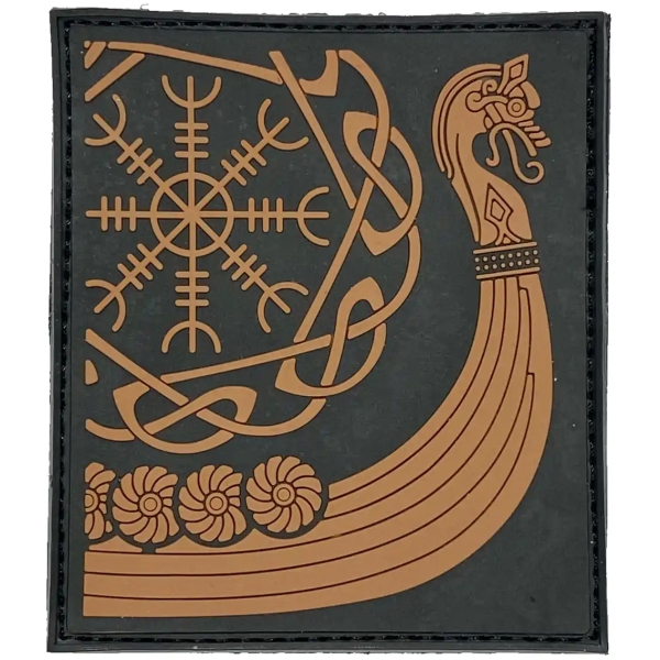 VIKINGS SHIP PATCH 3D