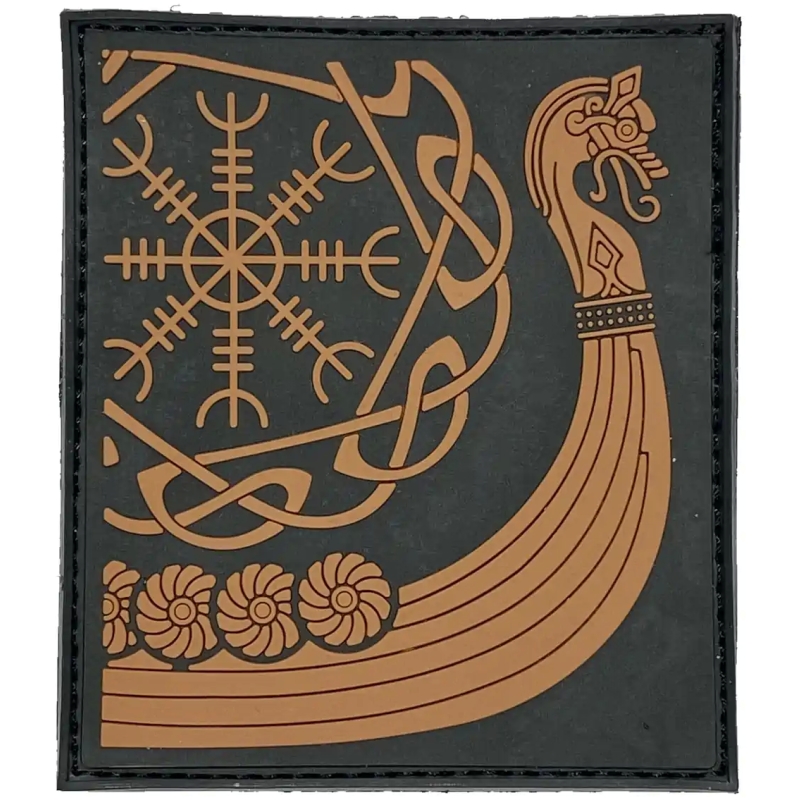 VIKINGS SHIP PATCH 3D