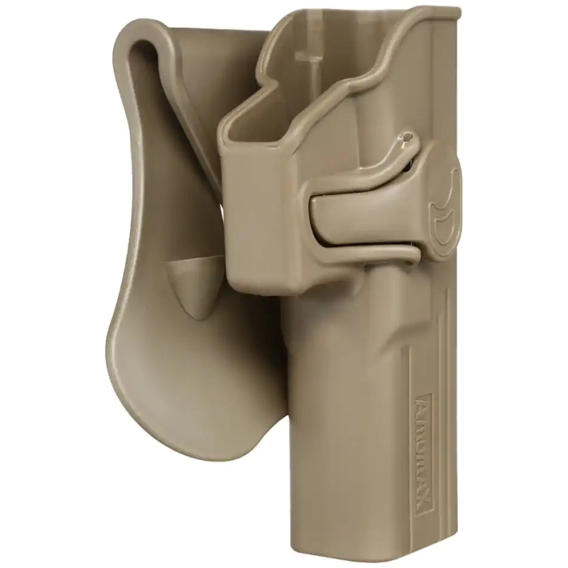 FONDINA RIGIDA DA CINTURA GLOCK 17 DX - DARK EARTH - AMOMAX - immagine 2