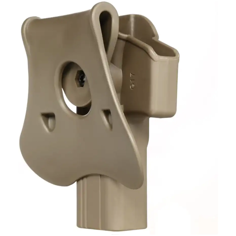 FONDINA RIGIDA DA CINTURA GLOCK 17 DX - DARK EARTH - AMOMAX - immagine 3