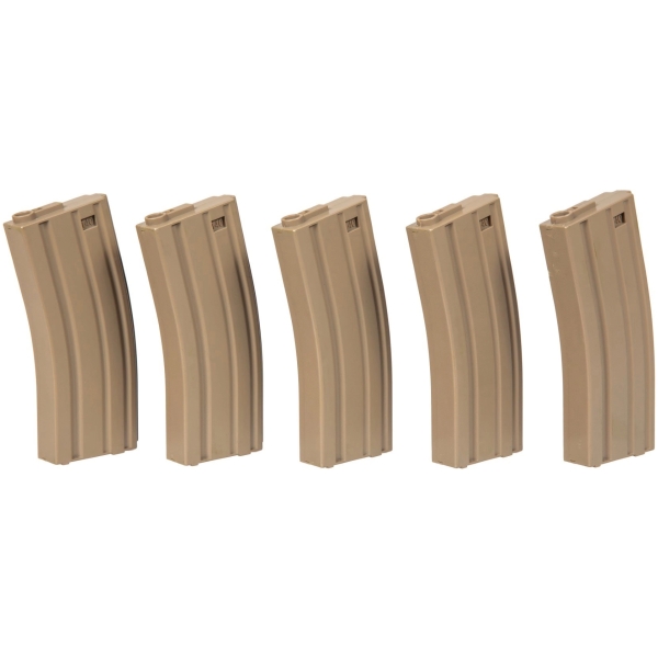 PACK 5X CARICATORE MONOFILARE M4 140 BB - TAN -SPECNA ARMS