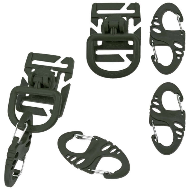 2X KIT MOSCHETTONI S-HOOK PER MOLLE - OD - MIL-TEC - immagine 4