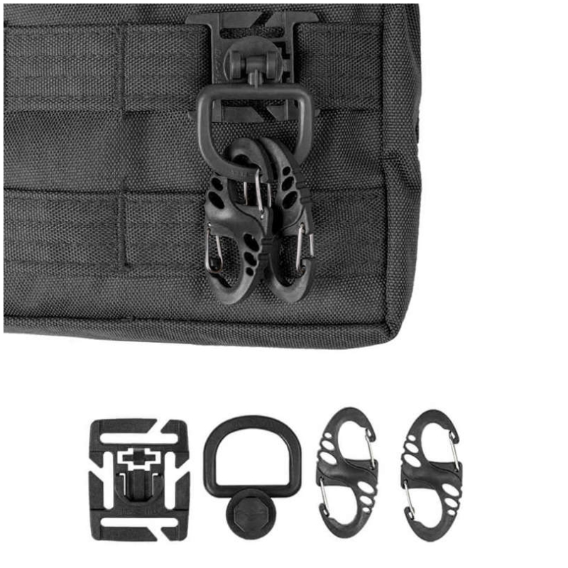 2X KIT MOSCHETTONI S-HOOK PER MOLLE - MIL-TEC - immagine 3