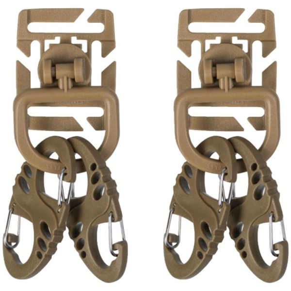 2X KIT MOSCHETTONI S-HOOK PER MOLLE - COYOTE - MIL-TEC