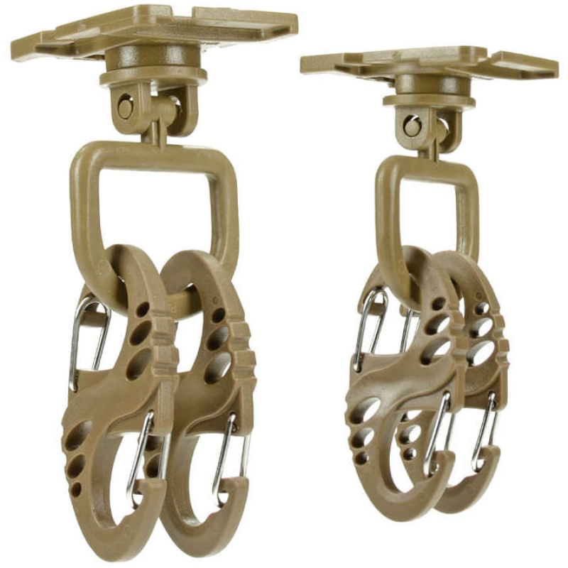 2X KIT MOSCHETTONI S-HOOK PER MOLLE - COYOTE - MIL-TEC - immagine 3
