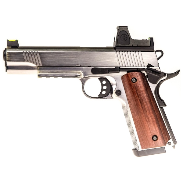 1911 MEU RAILED BRUSHED GBB + BDS - SILVER - RAVEN