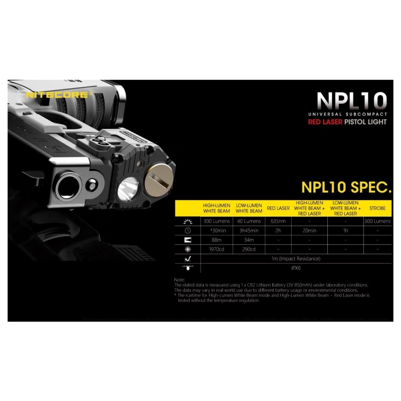 NPL10 TORCIA 300 LUMEN CON LASER ROSSO - NITECORE - immagine 7
