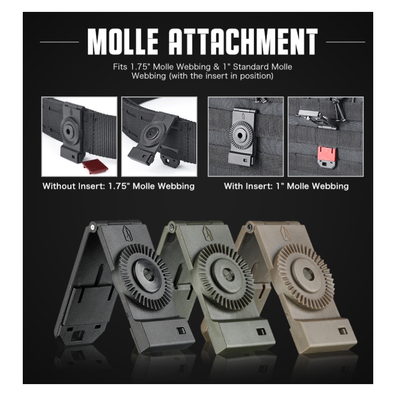 ADATTATORE MOLLE SLIM PER FONDINA - DARK EARTH - AMOMAX - immagine 2