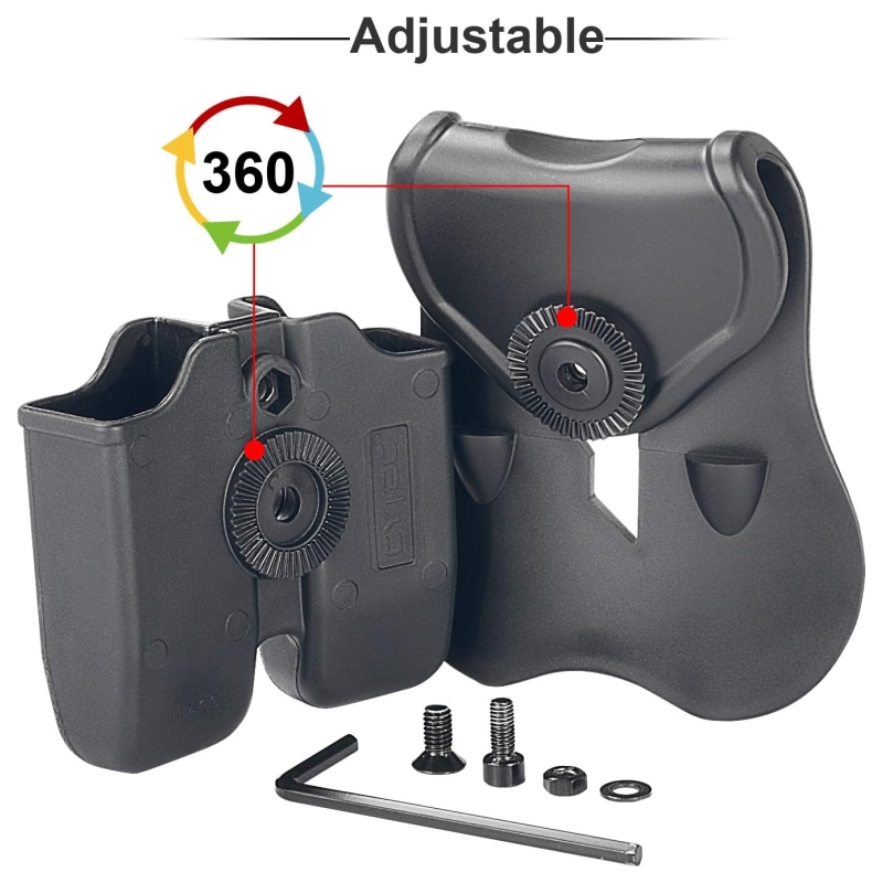 PORTA CARICATORE PER PISTOLA DOPPIO PER G17/G19 - DARK EARTH - AMOMAX - immagine 3