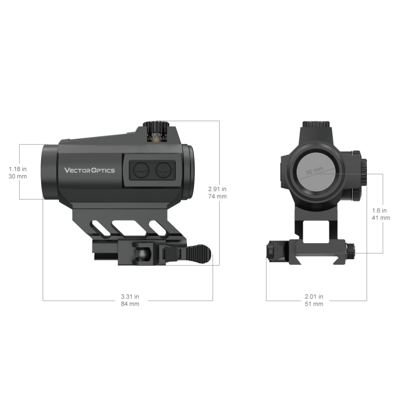 RED DOT MAVERICK II PLUS 1X22 SOLAR - VECTOR OPTICS - immagine 13