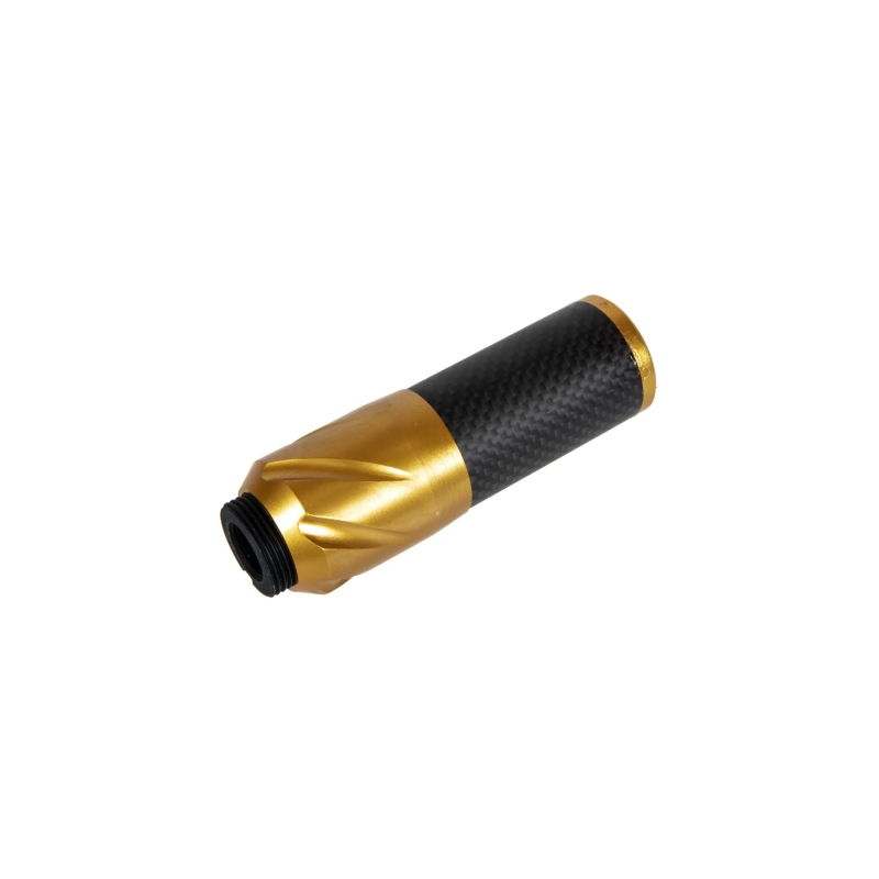 SILENZIATORE DSL2 IN FIBRA DI CARBONIO 100MM - GOLD - CORE AIRSOFT ITALY - immagine 2
