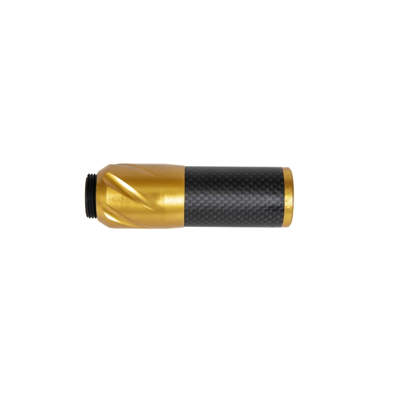 SILENZIATORE DSL2 IN FIBRA DI CARBONIO 100MM - GOLD - CORE AIRSOFT ITALY - immagine 3