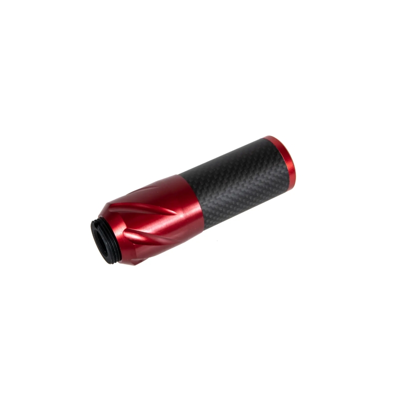 SILENZIATORE DSL2 IN FIBRA DI CARBONIO 100 MM - ROSSO - CORE AIRSOFT ITALY - immagine 2