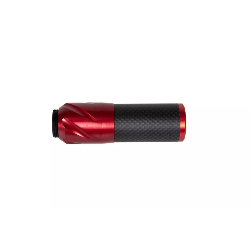 SILENZIATORE DSL2 IN FIBRA DI CARBONIO 100 MM - ROSSO - CORE AIRSOFT ITALY - immagine 3