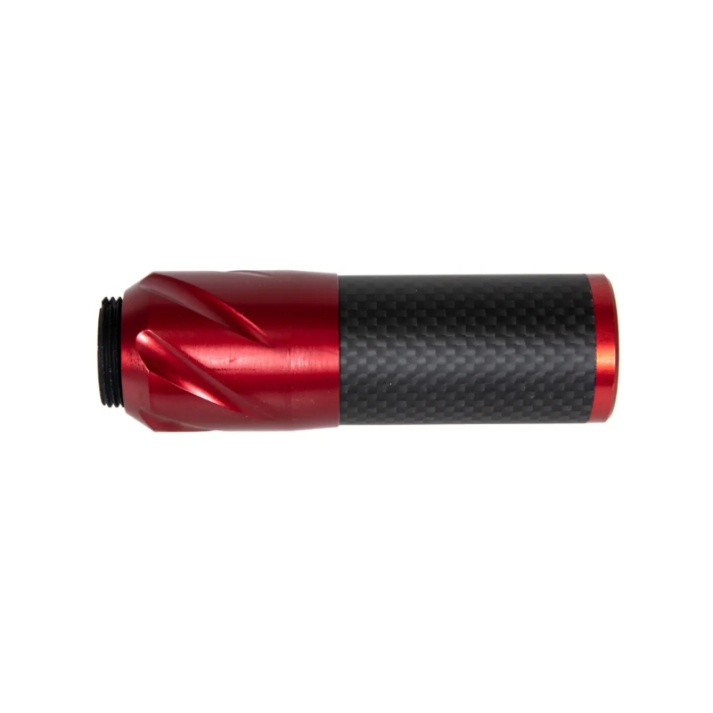 SILENZIATORE DSL2 IN FIBRA DI CARBONIO 100MM - ROSSO - CORE AIRSOFT ITALY - immagine 3