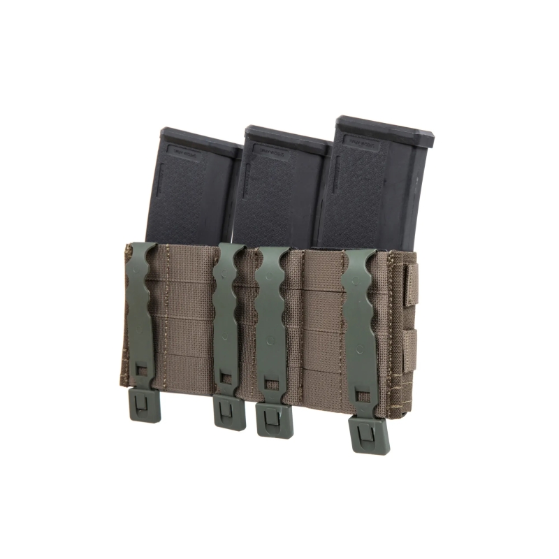 PORTA CARICATORE TRIPLO RIGIDO 5.56 - RANGER GREEN - WOSPORT - immagine 3