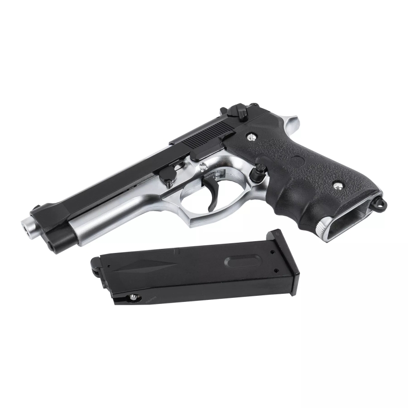 BERETTA M9 GBB - BLACK /SILVER - SLONG - immagine 4