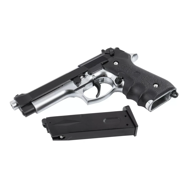 BERETTA M9 GBB - BLACK /SILVER - SLONG - immagine 4
