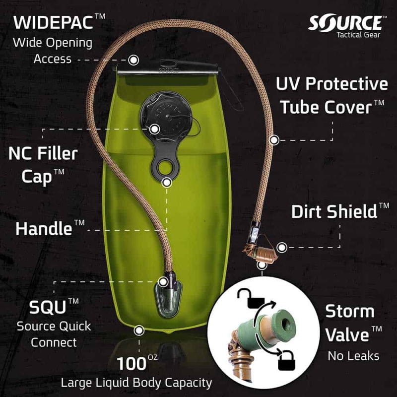 SACCA IDRO WXP 3L MILITARY BLADDER - COYOTE - SOURCE - immagine 6