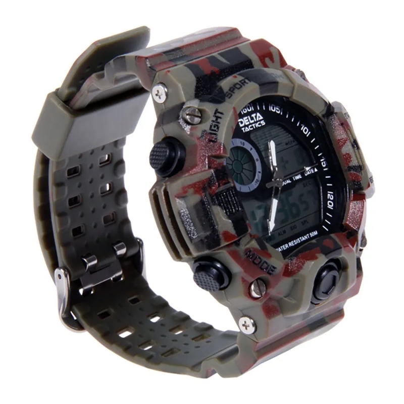OROLOGIO TATTICO ANALOGICO/DIGITALE W002 - CAMO - DELTA TACTICS - immagine 3