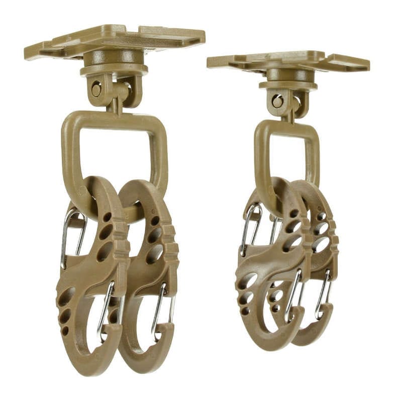 2X KIT MOSCHETTONI S-HOOK PER MOLLE - COYOTE - MIL-TEC - immagine 3