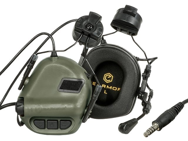 CUFFIE TATTICHE M32H PER ELMETTO - FOLIAGE GREEN - EARMOR - immagine 2