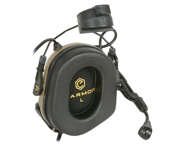 CUFFIE TATTICHE M32H PER ELMETTO - COYOTE - EARMOR - immagine 3