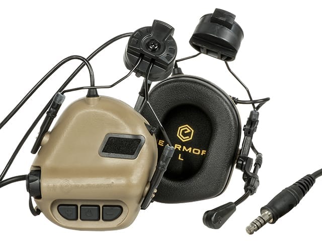 CUFFIE TATTICHE M32H PER ELMETTO - COYOTE - EARMOR - immagine 2