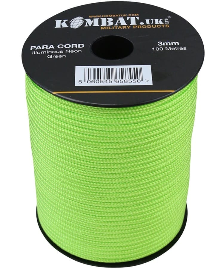 BOBINA PARACORD 100 METRI - NEON GREEN - KOMBAT