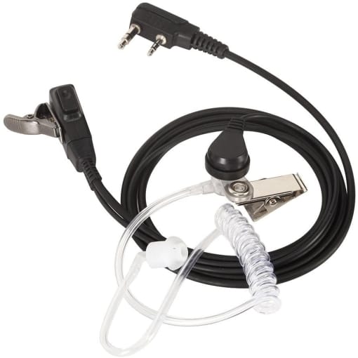 Auricolar Con Tubetto Acustico E PTT Per BP-515/565 – Microfono E Altoparlante 2W, Nero