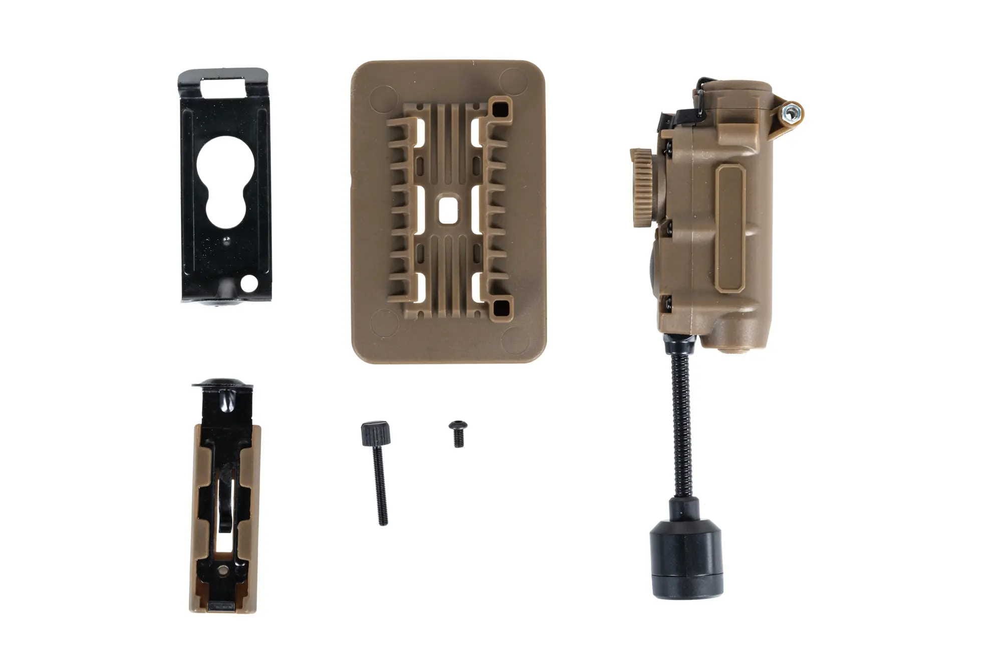 LUCE TATTICA LT-11 PER ELMETTO E PASSANTI MOLLE - TAN - WOSPORT - immagine 4