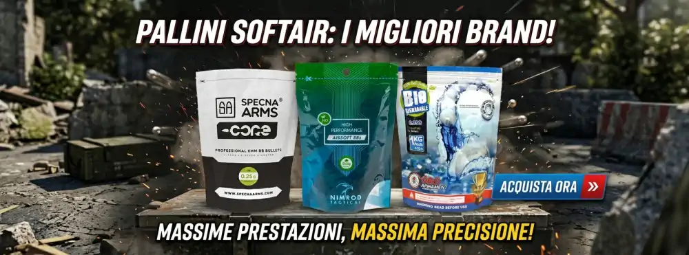 Selezione di pallini per softair ad alte prestazioni dei marchi Specna Arms, Nimrod Tactical e G&G Armament su Gunshot.it