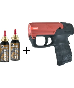 Pistola al peperoncino Umarex PDP PGS nera con ricarica spray inclusa per difesa personale.