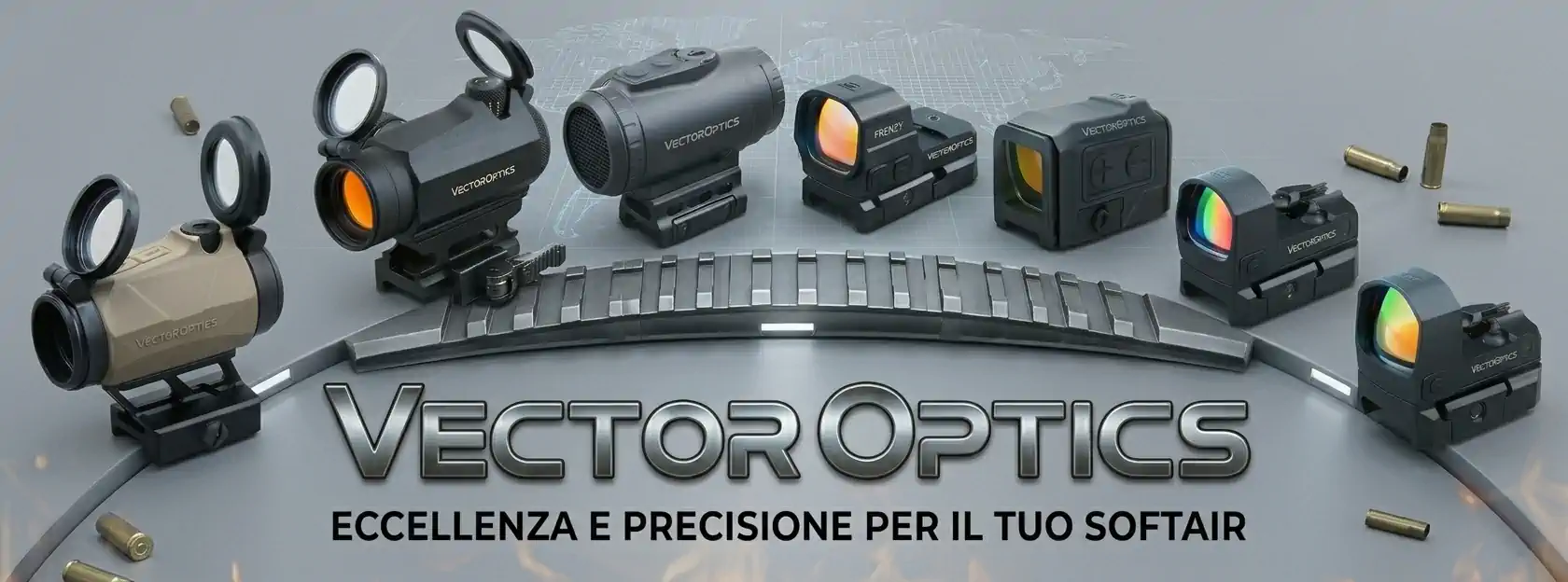 Mirino Red Dot Vector Optics professionale per fucili softair ad alta precisione