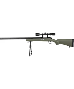 Sniper Rifle SA-S12 EDGE Specna Arms OD Green con ottica e bipiede, fucile di precisione per softair.