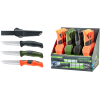 Vista dettagliata del coltello Ancho Alpina Sport Umarex a lama fissa in acciaio inossidabile 420 con manico ergonomico antiscivolo e relativo fodero rigido in polimero, ideale per il softair e l'equipaggiamento tattico disponibile su Gunshot.it. Coltello Ancho Alpina Sport Umarex con lama fissa e fodero rigido per softair