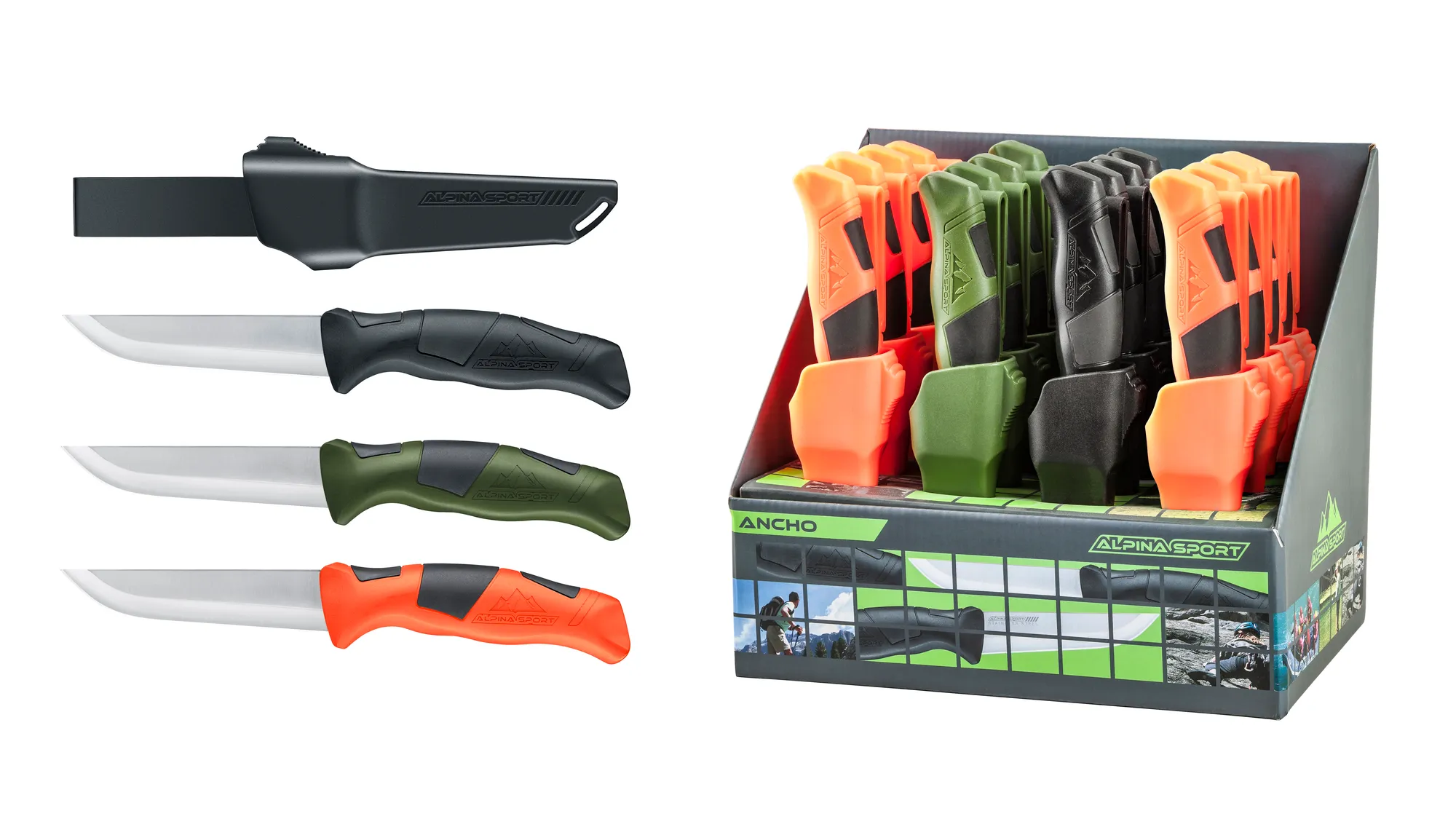 Coltello Ancho Alpina Sport Umarex con lama fissa e fodero rigido per softair
