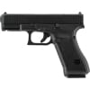 Vista principale della pistola softair GLOCK 45 Gen.5 MOS GBB prodotta da Umarex. La replica presenta un carrello in metallo nero opaco con loghi incisi e intagli anteriori, sistema MOS per l'alloggiamento di ottiche reflex, e fusto in polimero tecnico Gen.5 ergonomico. Pistola softair a gas GLOCK 45 Gen.5 MOS GBB Umarex con carrello in metallo e predisposizione red dot
