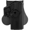 Immagine della fondina rigida tattica Amomax per SIG Sauer P320 distribuita da Gunshot.it. Accessorio per softair realizzato in polimero nero ad alta densità con supporto da cintura orientabile. Fondina rigida da cintura in polimero per SIG P320 marca Amomax per softair