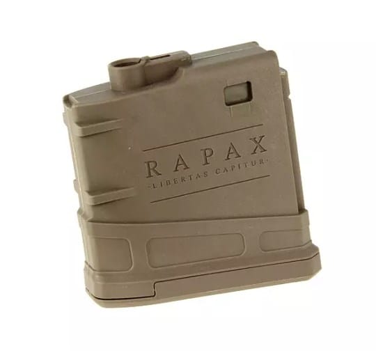 Caricatore DMR Rapax XXI Secutor monofilare 50 BB color coyote per fucile softair